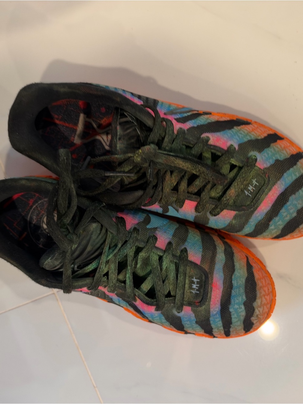 Nike Kids Multicolor Sneakers with Orange Sole